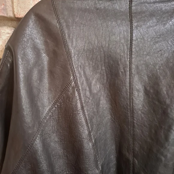 Final price! Last day! Men's black brown leather bomber jacket - Picture 9 of 11